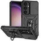 For Samsung Galaxy S25+ 5G Sliding Camshield Holder Phone Case(Black) - 1