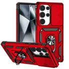 For Samsung Galaxy S25 Ultra 5G Sliding Camshield Holder Phone Case(Red) - 1