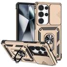 For Samsung Galaxy S25 Ultra 5G Sliding Camshield Holder Phone Case(Gold) - 1