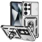 For Samsung Galaxy S25 Ultra 5G Sliding Camshield Holder Phone Case(Silver) - 1