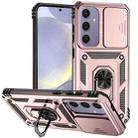 For Samsung Galaxy S24 FE 5G Sliding Camshield Holder Phone Case(Rose Gold) - 1