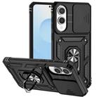 For Samsung Galaxy S25 Edge 5G Sliding Camshield Holder Phone Case(Black) - 1