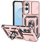 For Samsung Galaxy S25 Edge 5G Sliding Camshield Holder Phone Case(Rose Gold) - 1