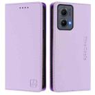 For Motorola Edge 5G 2024 RC01 Dual-Folded Magnetic Suction RFID Leather Phone Case(Light Purple) - 2