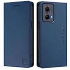 For Motorola Edge 5G 2024 RC01 Dual-Folded Magnetic Suction RFID Leather Phone Case(Dark Blue) - 2