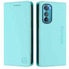 For Motorola Edge 30 RC01 Dual-Folded Magnetic Suction RFID Leather Phone Case(Mint Green) - 2