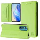 For Motorola Edge 30 RC01 Dual-Folded Magnetic Suction RFID Leather Phone Case(Grass Green) - 1