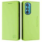 For Motorola Edge 30 RC01 Dual-Folded Magnetic Suction RFID Leather Phone Case(Grass Green) - 2