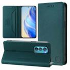 For Motorola Edge 30 RC01 Dual-Folded Magnetic Suction RFID Leather Phone Case(Dark Green) - 1