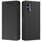 For Motorola Edge 30 Neo RC01 Dual-Folded Magnetic Suction RFID Leather Phone Case(Black) - 2