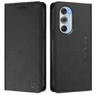 For Motorola Edge 30 Pro / Edge X30 RC01 Dual-Folded Magnetic Suction RFID Leather Phone Case(Black) - 2