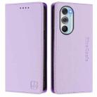 For Motorola Edge 30 Pro / Edge X30 RC01 Dual-Folded Magnetic Suction RFID Leather Phone Case(Light Purple) - 2
