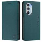 For Motorola Edge 30 Pro / Edge X30 RC01 Dual-Folded Magnetic Suction RFID Leather Phone Case(Dark Green) - 2