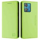 For Motorola Edge 40 Neo RC01 Dual-Folded Magnetic Suction RFID Leather Phone Case(Grass Green) - 2