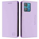 For Motorola Edge 40 Neo RC01 Dual-Folded Magnetic Suction RFID Leather Phone Case(Light Purple) - 2