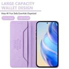 For Motorola Edge 40 Neo RC01 Dual-Folded Magnetic Suction RFID Leather Phone Case(Light Purple) - 3