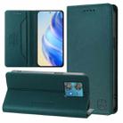 For Motorola Edge 40 Neo RC01 Dual-Folded Magnetic Suction RFID Leather Phone Case(Dark Green) - 1