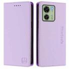 For Motorola Edge 40 / Edge 2023 US RC01 Dual-Folded Magnetic Suction RFID Leather Phone Case(Light Purple) - 2
