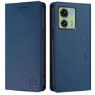 For Motorola Edge 40 / Edge 2023 US RC01 Dual-Folded Magnetic Suction RFID Leather Phone Case(Dark Blue) - 2