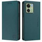 For Motorola Edge 40 / Edge 2023 US RC01 Dual-Folded Magnetic Suction RFID Leather Phone Case(Dark Green) - 2