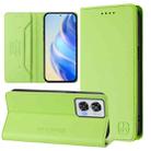 For Motorola Edge 50 Fusion RC01 Dual-Folded Magnetic Suction RFID Leather Phone Case(Grass Green) - 1