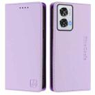 For Motorola Edge 50 Fusion RC01 Dual-Folded Magnetic Suction RFID Leather Phone Case(Light Purple) - 2