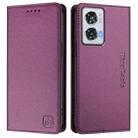 For Motorola Edge 50 Fusion RC01 Dual-Folded Magnetic Suction RFID Leather Phone Case(Violet) - 2