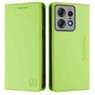 For Motorola Edge 50 Pro RC01 Dual-Folded Magnetic Suction RFID Leather Phone Case(Grass Green) - 2