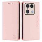 For Motorola Edge 50 Ultra / X50 Ultra RC01 Dual-Folded Magnetic Suction RFID Leather Phone Case(Pink) - 2