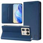 For Motorola Edge 50 Ultra / X50 Ultra RC01 Dual-Folded Magnetic Suction RFID Leather Phone Case(Dark Blue) - 1