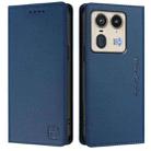 For Motorola Edge 50 Ultra / X50 Ultra RC01 Dual-Folded Magnetic Suction RFID Leather Phone Case(Dark Blue) - 2