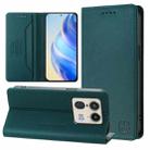 For Motorola Edge 50 Ultra / X50 Ultra RC01 Dual-Folded Magnetic Suction RFID Leather Phone Case(Dark Green) - 1