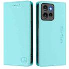 For Motorola Edge 50 Global RC01 Dual-Folded Magnetic Suction RFID Leather Phone Case(Mint Green) - 2