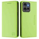 For Motorola Edge 50 Global RC01 Dual-Folded Magnetic Suction RFID Leather Phone Case(Grass Green) - 2