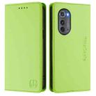 For Motorola Edge 2022 / Edge 5G UW 2022 RC01 Dual-Folded Magnetic Suction RFID Leather Phone Case(Grass Green) - 2