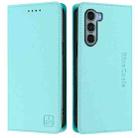 For Motorola Edge S30 / Moto G200 5G RC01 Dual-Folded Magnetic Suction RFID Leather Phone Case(Mint Green) - 2