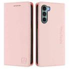 For Motorola Edge S30 / Moto G200 5G RC01 Dual-Folded Magnetic Suction RFID Leather Phone Case(Pink) - 2