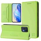 For Motorola Edge+ 2023 / Edge 40 Pro RC01 Dual-Folded Magnetic Suction RFID Leather Phone Case(Grass Green) - 1