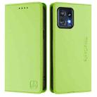 For Motorola Edge+ 2023 / Edge 40 Pro RC01 Dual-Folded Magnetic Suction RFID Leather Phone Case(Grass Green) - 2