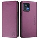 For Motorola Edge+ 2023 / Edge 40 Pro RC01 Dual-Folded Magnetic Suction RFID Leather Phone Case(Violet) - 2