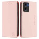 For Motorola Moto G05 RC01 Dual-Folded Magnetic Suction RFID Leather Phone Case(Pink) - 2