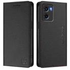 For Motorola Moto G05 RC01 Dual-Folded Magnetic Suction RFID Leather Phone Case(Black) - 2