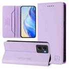 For Motorola Moto G05 RC01 Dual-Folded Magnetic Suction RFID Leather Phone Case(Light Purple) - 1