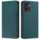 For Motorola Moto G05 RC01 Dual-Folded Magnetic Suction RFID Leather Phone Case(Dark Green) - 2