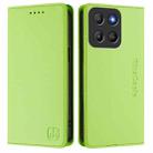 For Motorola Moto G15 RC01 Dual-Folded Magnetic Suction RFID Leather Phone Case(Grass Green) - 2