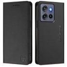 For Motorola Moto G Stylus  5G 2025 RC01 Dual-Folded Magnetic Suction RFID Leather Phone Case(Black) - 2