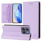For Motorola Moto G Stylus  5G 2025 RC01 Dual-Folded Magnetic Suction RFID Leather Phone Case(Light Purple) - 1