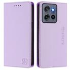 For Motorola Moto G Stylus  5G 2025 RC01 Dual-Folded Magnetic Suction RFID Leather Phone Case(Light Purple) - 2