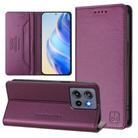 For Motorola Moto G Stylus  5G 2025 RC01 Dual-Folded Magnetic Suction RFID Leather Phone Case(Violet) - 1