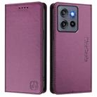 For Motorola Moto G Stylus  5G 2025 RC01 Dual-Folded Magnetic Suction RFID Leather Phone Case(Violet) - 2